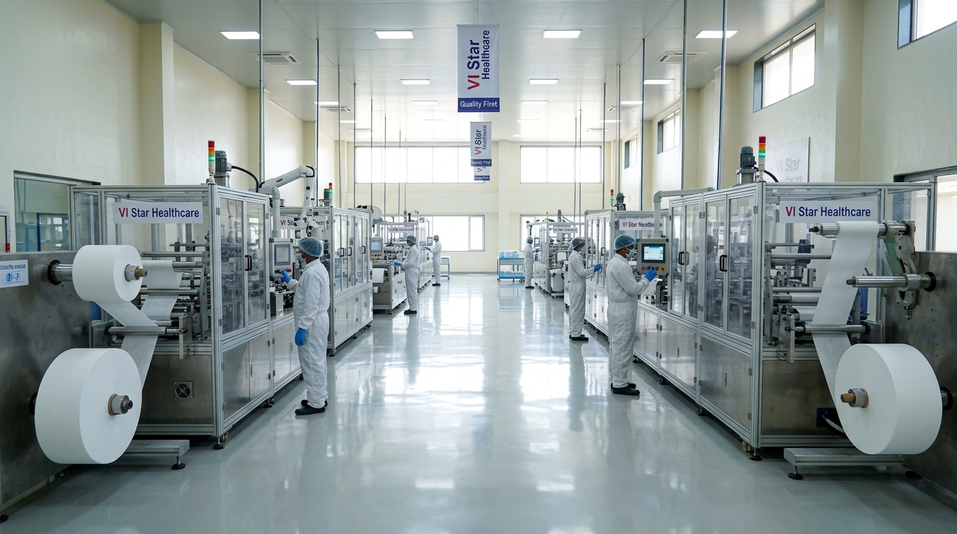 VI Star Healthcare manufacturing facility in Gujarat India producing hygienic sanitary pads